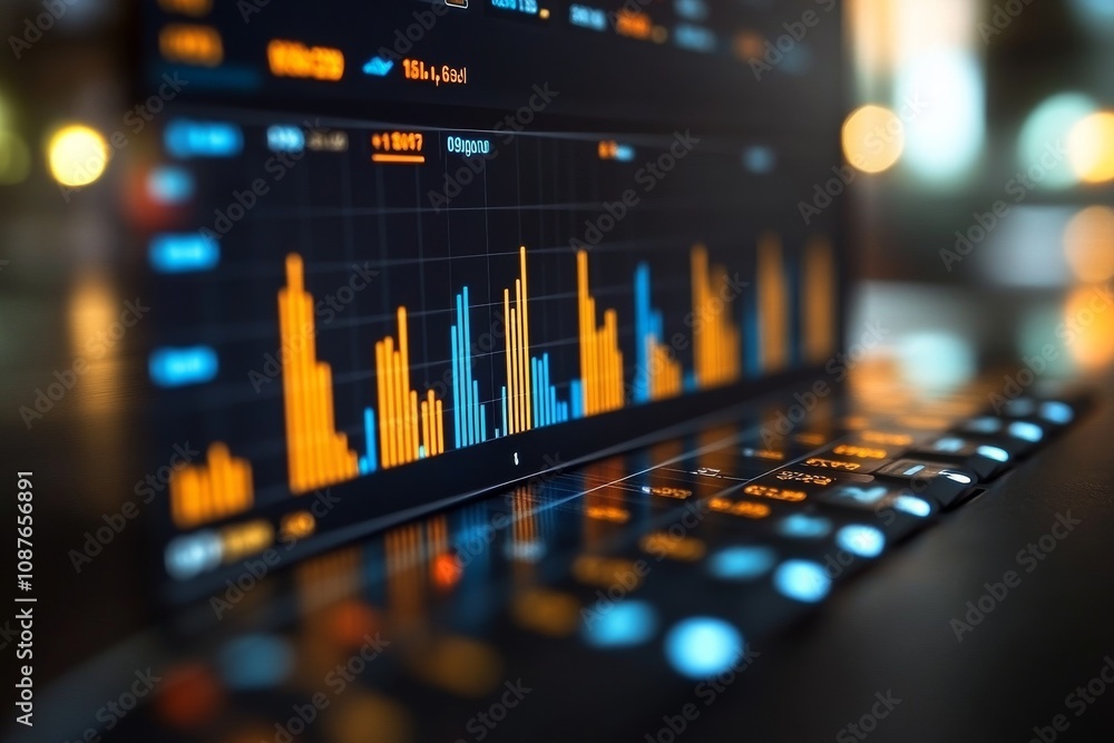 A bar graph with rising data trends, symbolizing economic growth, progress, and the power of statistics to guide global decisions. Generative AI A bar graph with rising data trends, symbolizing economic growth, progress, and the power of statistics to guide global decisions. Generative AI