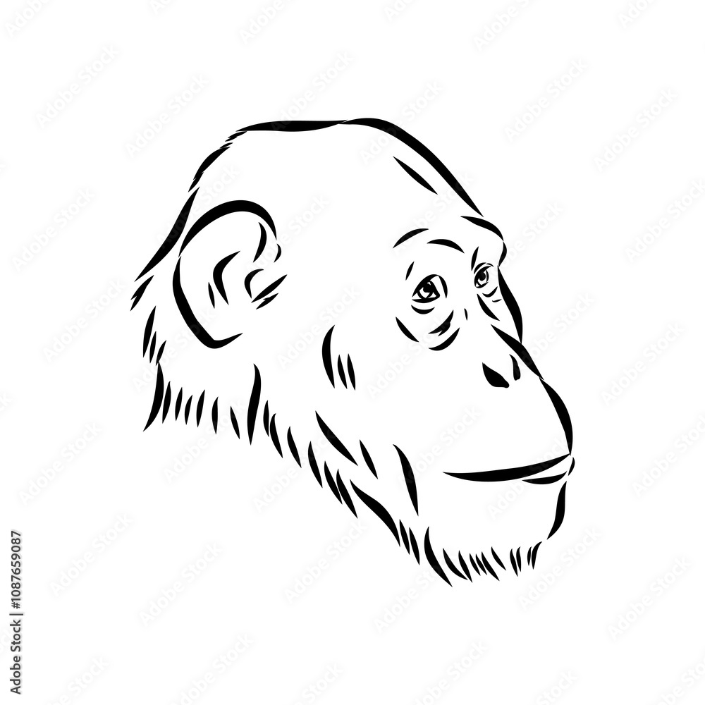 Australopithecus, vector sketchl. Graphic sketch. Vector Australopithecus, vector sketchl. Graphic sketch. Vector
