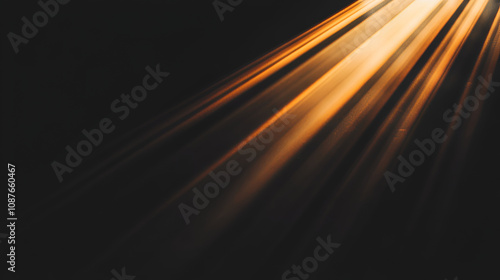 orange spotlight on stage or gods rays on black background