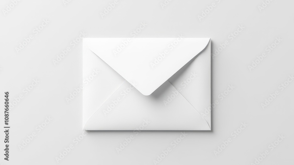 A stylish envelope design mockup featuring a blank white envelope with a clean triangular flap, perfect for custom branding. A stylish envelope design mockup featuring a blank white envelope with a clean triangular flap, perfect for custom branding.