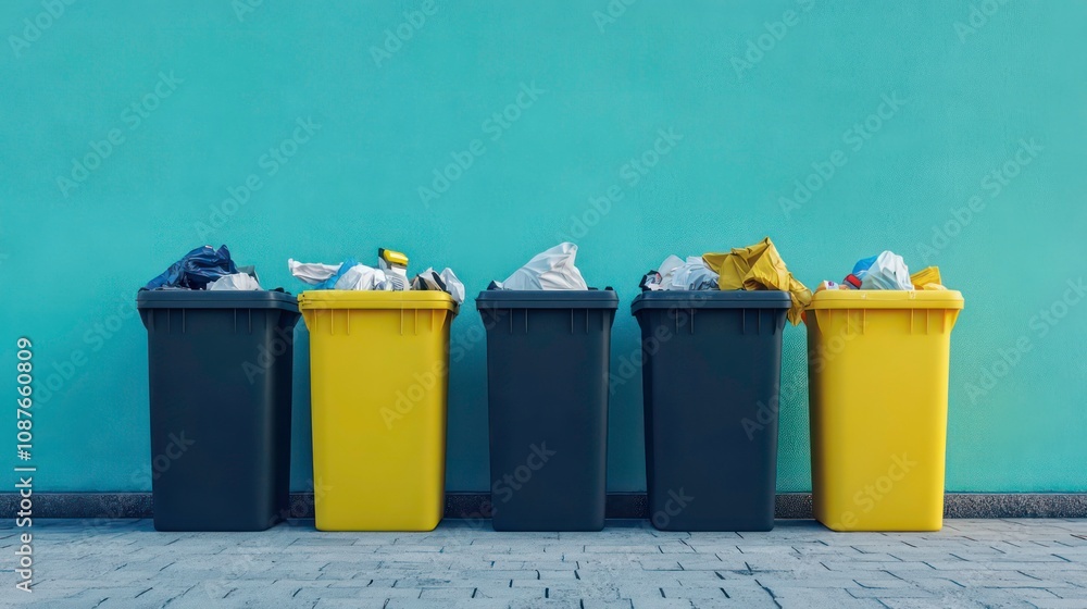 Garbage and cost-effective waste management are illustrated in a minimalist design focusing on the financial benefits of modern waste management solutions Garbage and cost-effective waste management are illustrated in a minimalist design focusing on the financial benefits of modern waste management solutions