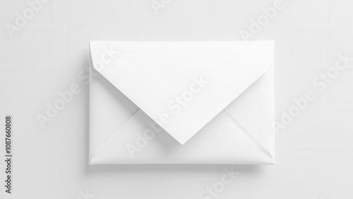 A clean envelope mockup template featuring a flat white envelope with a triangular flap, ideal for design projects.