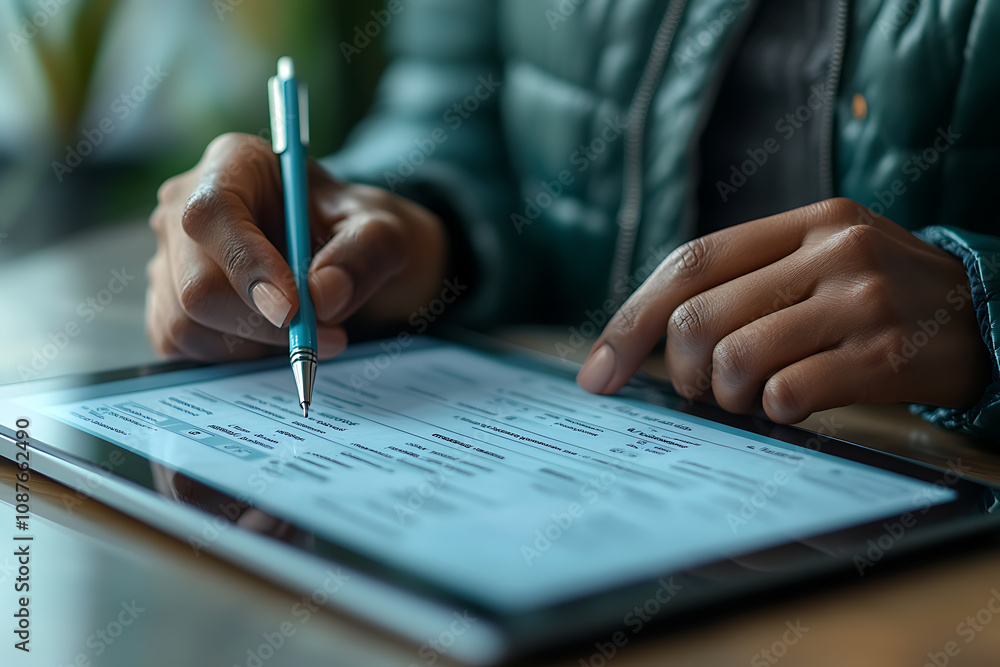 A close-up of hands filling out an enrollment form on a tablet, showcasing a digital interface with input fields for a seamless online registration process.
A close-up of hands filling out an enrollment form on a tablet, showcasing a digital interface with input fields for a seamless online registration process.