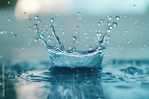 water splash on blue background