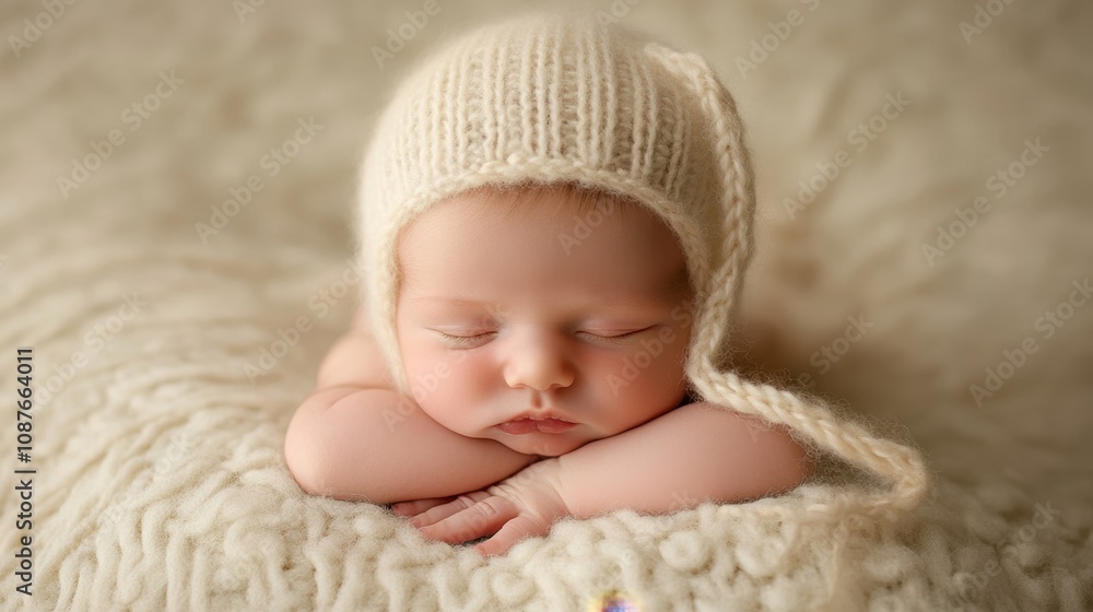 Newborn baby peacefully sleeping in a crib with soft, warm light, symbolizing the start of life Newborn baby peacefully sleeping in a crib with soft, warm light, symbolizing the start of life