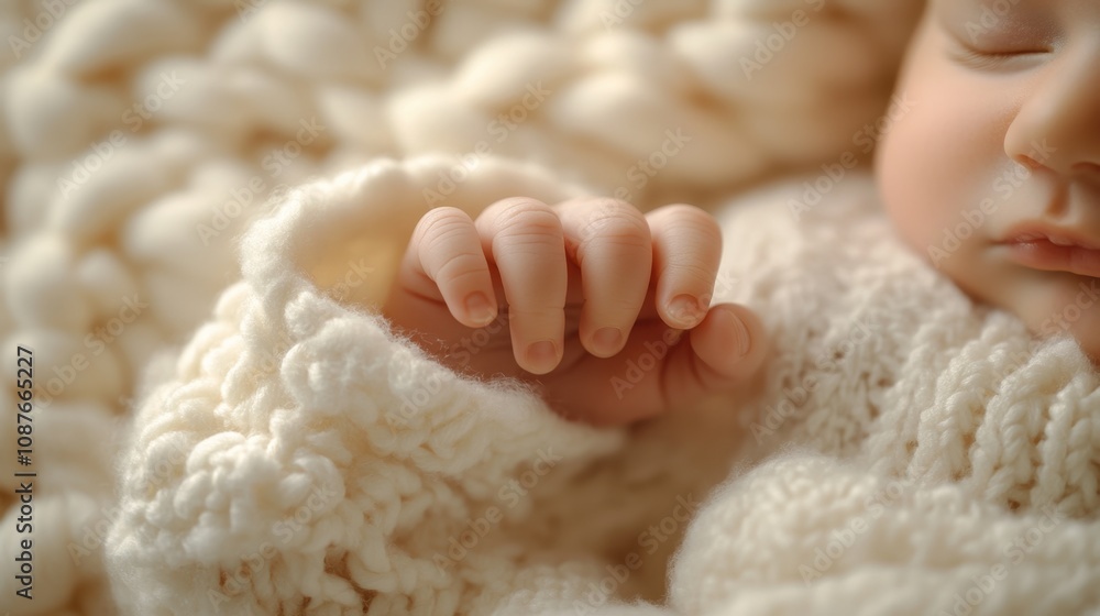 Newborn baby's tiny hand grasping a finger, symbolizing new life with soft lighting and delicate detail Newborn baby's tiny hand grasping a finger, symbolizing new life with soft lighting and delicate detail