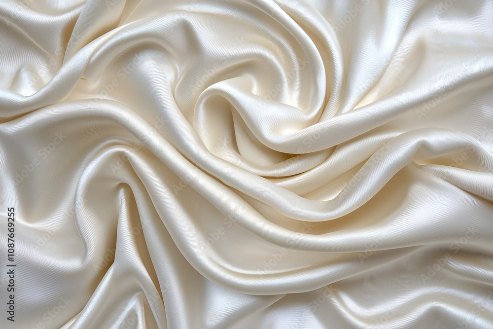 Shiny creamy white velvet, silk or chiffon fabric arranged in a embossed pattern reflecting light beautifully, suitable for use as a background or wallpaper. Shiny creamy white velvet, silk or chiffon fabric arranged in a embossed pattern reflecting light beautifully, suitable for use as a background or wallpaper.