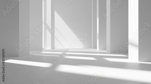 Pure white background with realistic lighting, smooth and detailed with soft shadows, ready for text