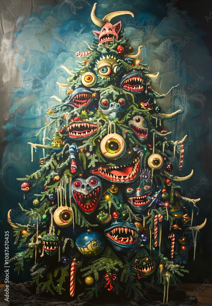Fototapeta premium christmas tree monster.
