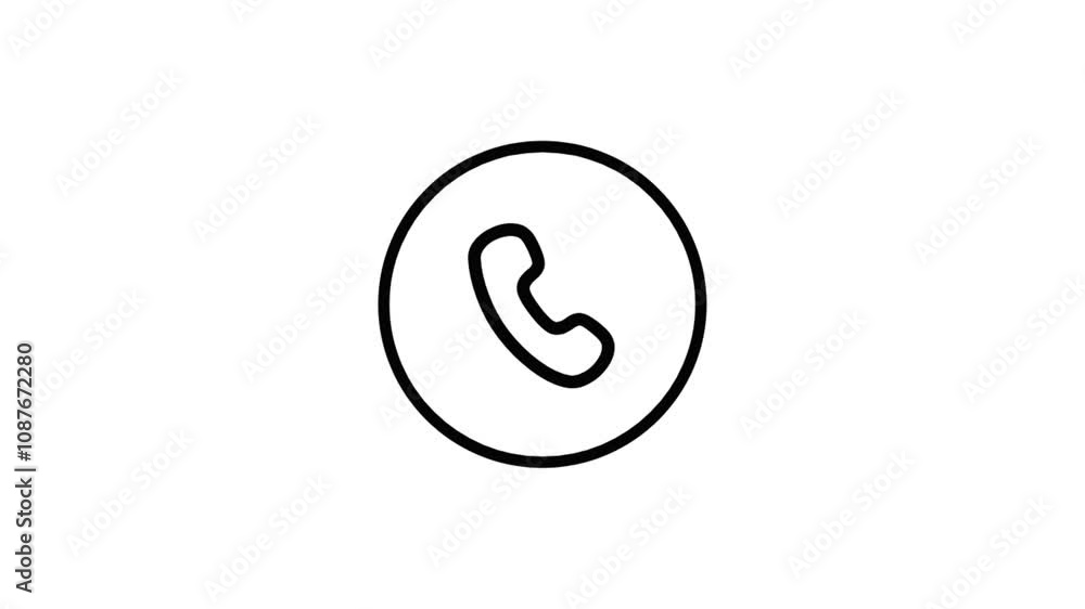 call icon animation. call concept on mobile phone screen animation . Glowing call icon isolated on transparent background. call icon animation. call concept on mobile phone screen animation . Glowing call icon isolated on transparent background.