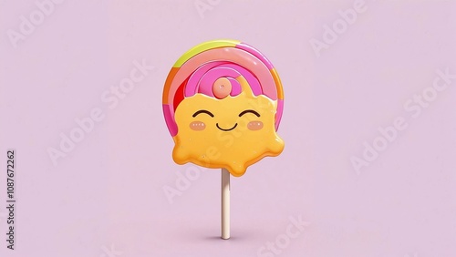  Illustration of a Funny Lollipop with Whimsical Design