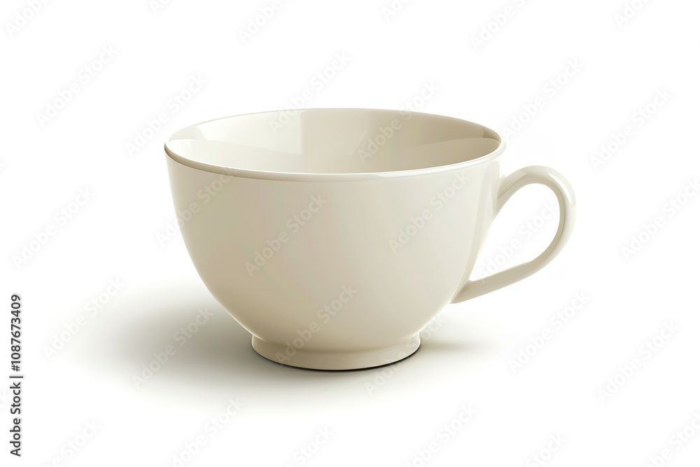 Minimal Tea Cup Design with White Backdrop, Generative Ai. Minimal Tea Cup Design with White Backdrop, Generative Ai.