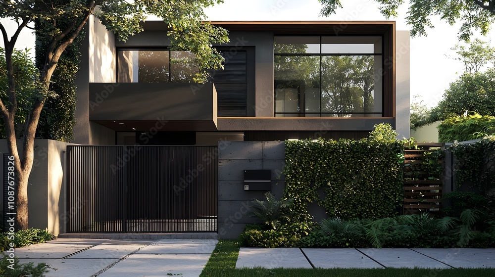 Fototapeta premium Modern Aluminum Gate for Suburban Residences