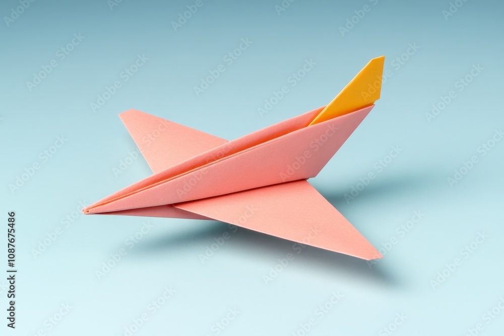 Naklejka premium A minimalist sketch of a single folded paper aeroplane with sharp edges