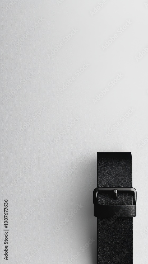 Belt mockup showcases quality materials and craftsmanship on a minimalist light gray background Belt mockup showcases quality materials and craftsmanship on a minimalist light gray background