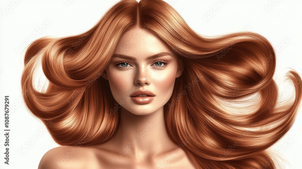 Close-up of a person with long, wavy brown hair Close-up of a person with long, wavy brown hair