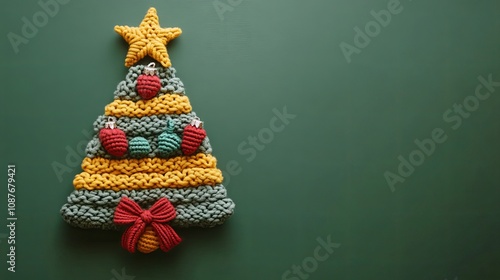 Knitted Christmas Tree Decoration - Festive Holiday Decor