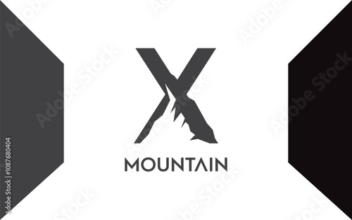 X Letter logo mountain for identity. letter templatefor your brand