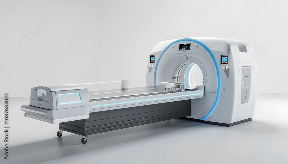 Fototapeta premium Computed tomography or computed axial tomography scan machine in hospital room