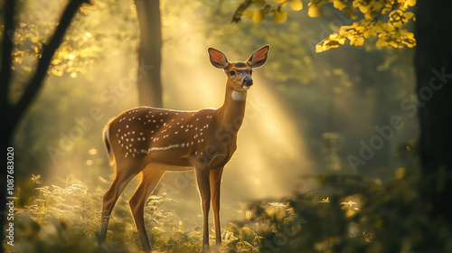 Plakat fallow deer in the forest