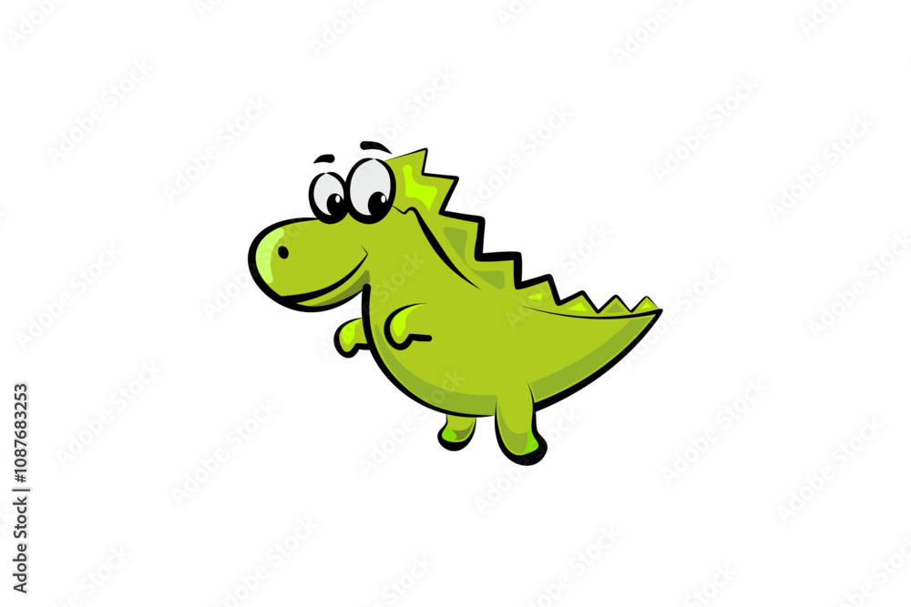 Fototapeta premium Little funny crocodile vector image solution