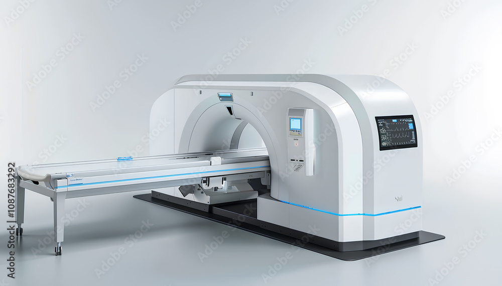 Computed tomography or computed axial tomography scan machine in hospital room Computed tomography or computed axial tomography scan machine in hospital room