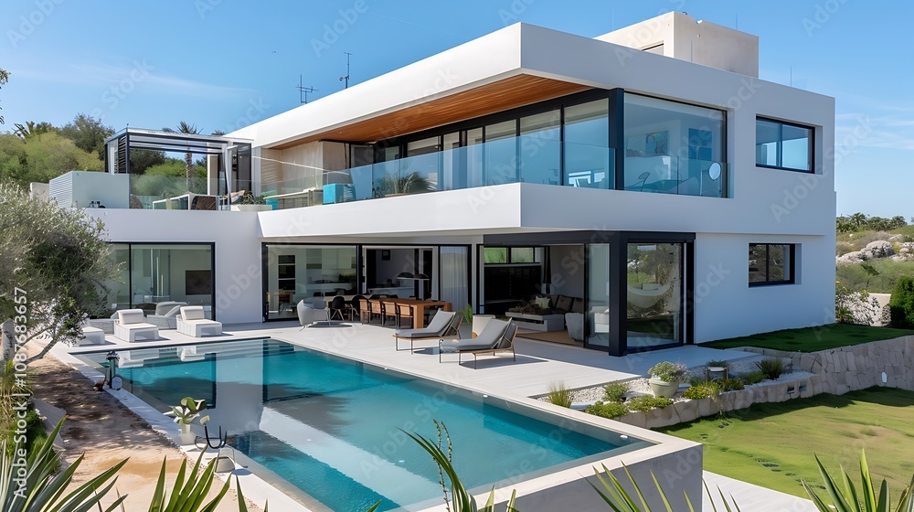 Obraz premium Modern villa with swimming pool