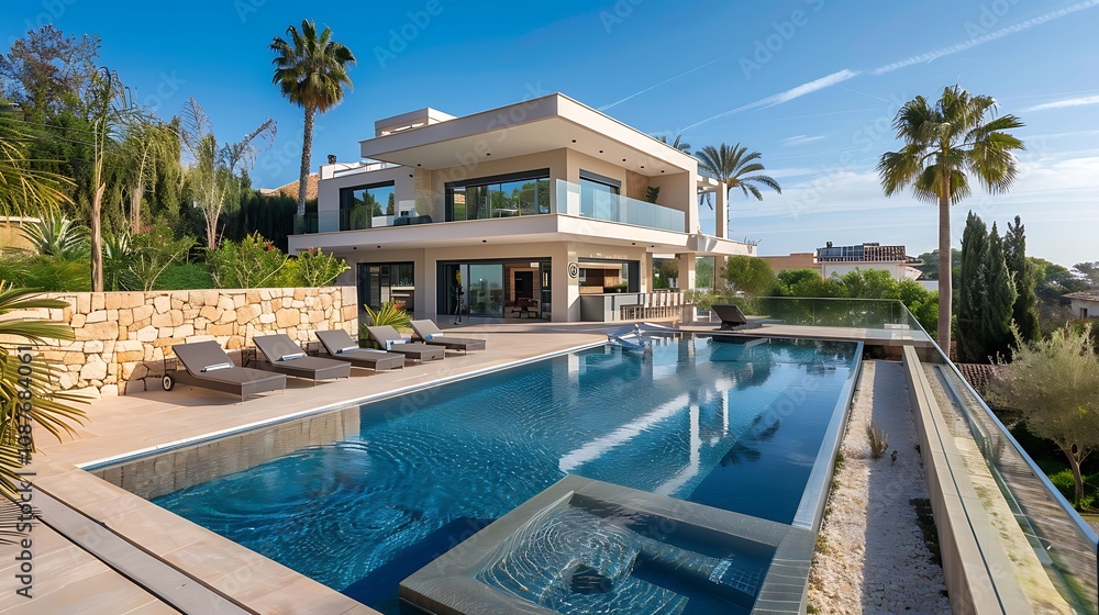 Fototapeta premium Modern villa with swimming pool