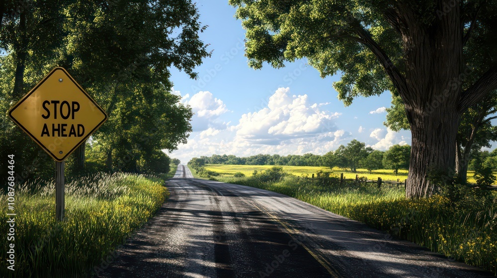 Caution Rural Road with Distinctive Caution Rural Road with Distinctive