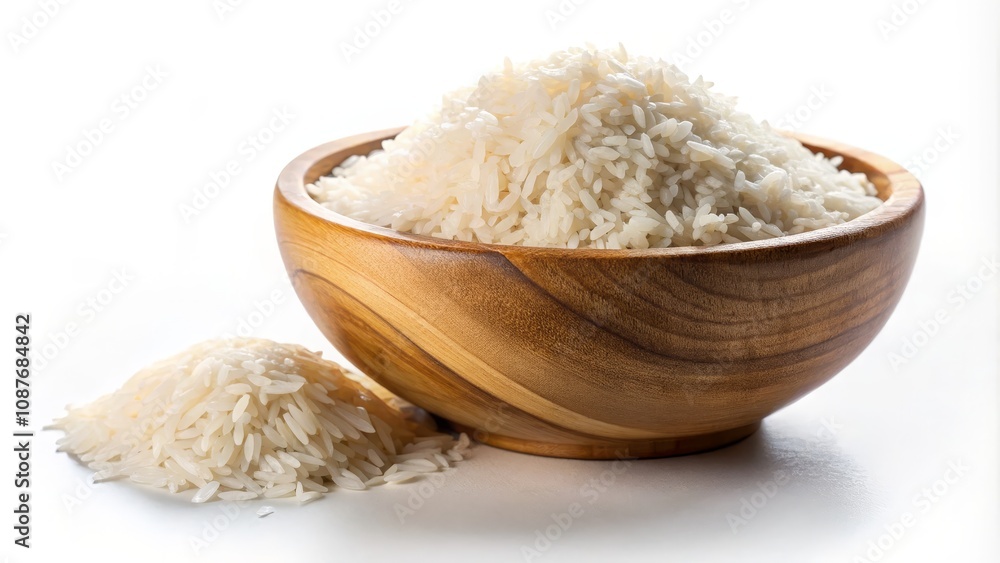 Wooden Bowl of White Rice High-Angle Close-Up, Food Photography, Culinary Concept Rice, Food photography Wooden Bowl of White Rice High-Angle Close-Up, Food Photography, Culinary Concept Rice, Food photography