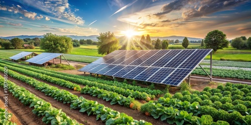 Sunset over Solar-Powered F...