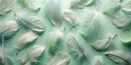 Mint Green Feather Flatlay ...