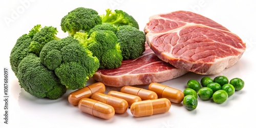 Healthy Diet Broccoli, Meat...