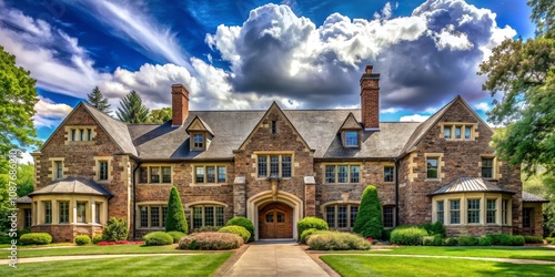 Grand Tudor Mansion Cloudy ...
