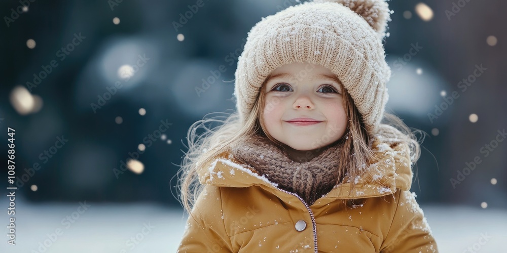 Adorable little girl dressed in a stylish winter outfit, complete with a cozy hat and a warm jacket, showcasing a delightful winter wardrobe perfect for cold days. Adorable little girl dressed in a stylish winter outfit, complete with a cozy hat and a warm jacket, showcasing a delightful winter wardrobe perfect for cold days.