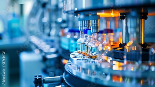 A close-up of a high-performance liquid chromatography (HPLC) system in operation.