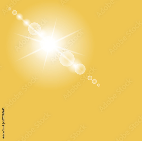 sun light yellow sky prism, refraction overlay