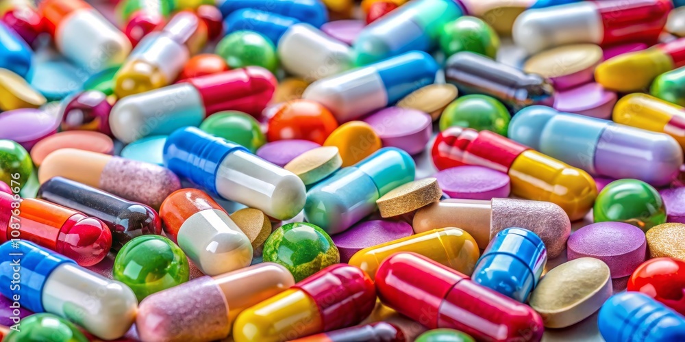 Colorful Capsules and Tablets Close-Up Macro Photography, Medication, Pharmacy Medication, Pills Colorful Capsules and Tablets Close-Up Macro Photography, Medication, Pharmacy Medication, Pills