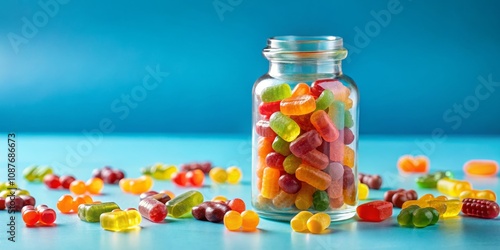 Colorful Jelly Beans in Gla...