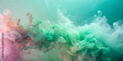 Abstract Ink Swirl Pink and...