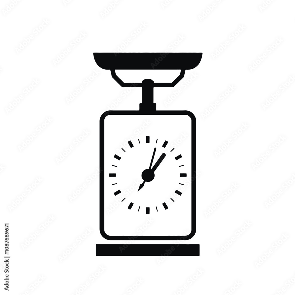 a vector silhouette of a weighing scale a vector silhouette of a weighing scale