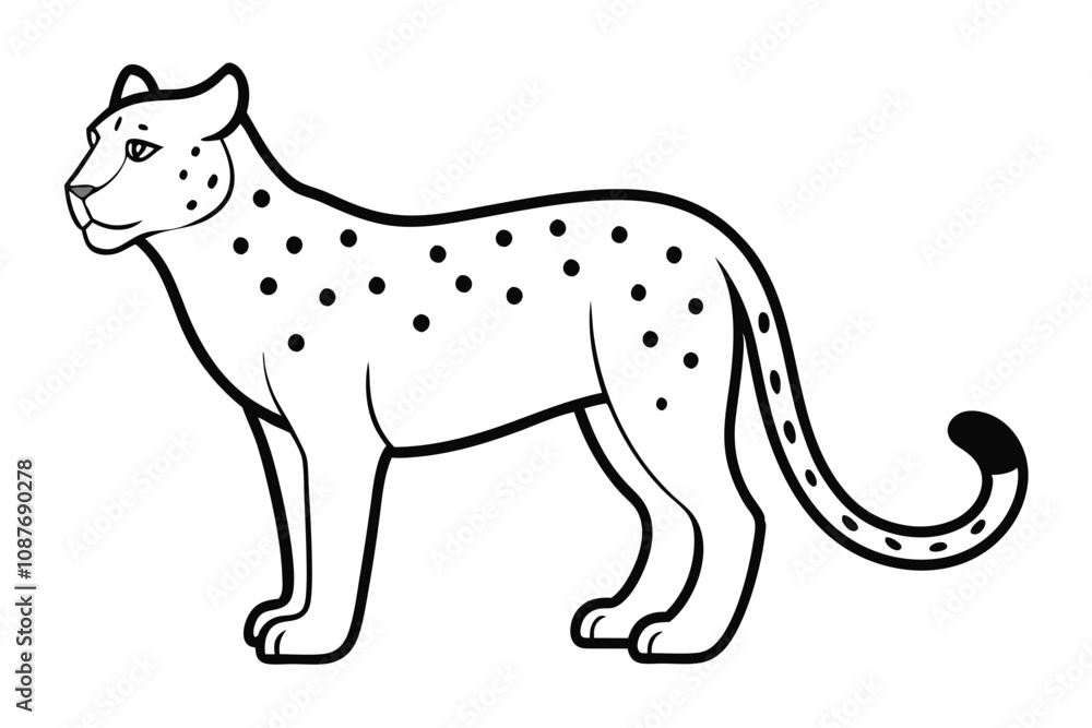 Elegant Line Silhouette Drawing of a Snow Leopard Minimalist Animal Art Elegant Line Silhouette Drawing of a Snow Leopard Minimalist Animal Art