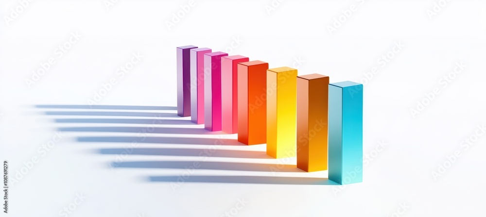 Obraz premium Colorful Bar Chart Illustrating AI Technology Market Penetration Across Sectors in 2024