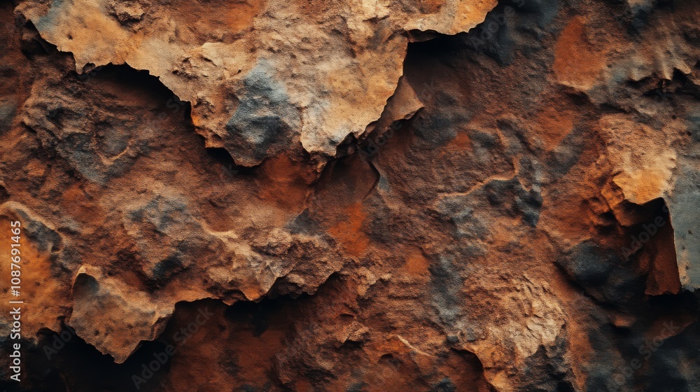 Fototapeta premium Close-up of a Rugged Rock Texture - Natural Background