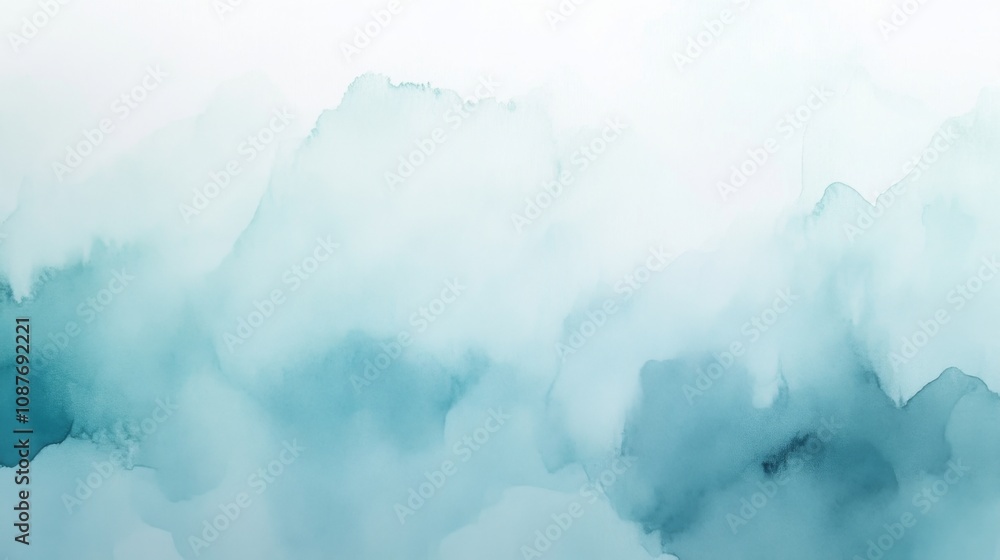 Fototapeta premium Abstract Watercolor Background: Blue and Green Hues