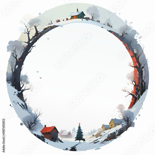 winter landscape frame background
