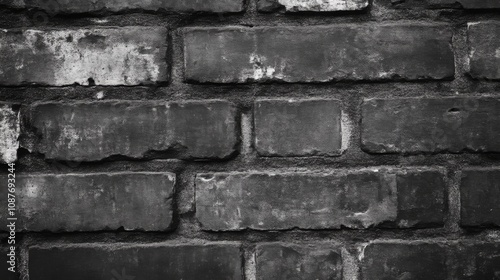 Weathered Brick Wall Texture: A Monochrome Architectural Detail