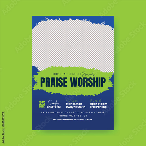 Christian Church worship invitation editable print flyer or poster template. Christian prayer event flyer, Christ Religious flyer Church service event flyer or leaflet design