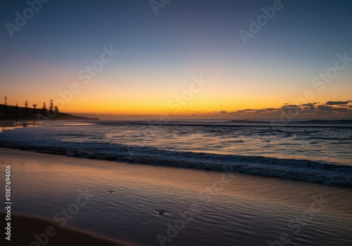 Sunsets of Serene beach sun tropical ocean