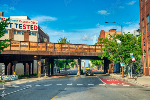 Chicago, IL - July 27, 2024: City traffic in the outskirts